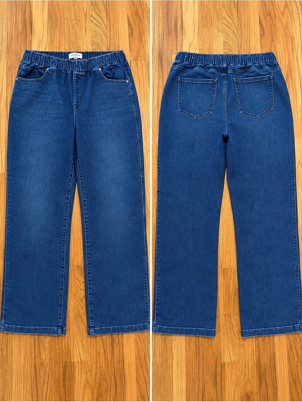Lane Bryant Comfort Denim Pull-On Jeans Dark Wash Straight Leg Plus Size 14